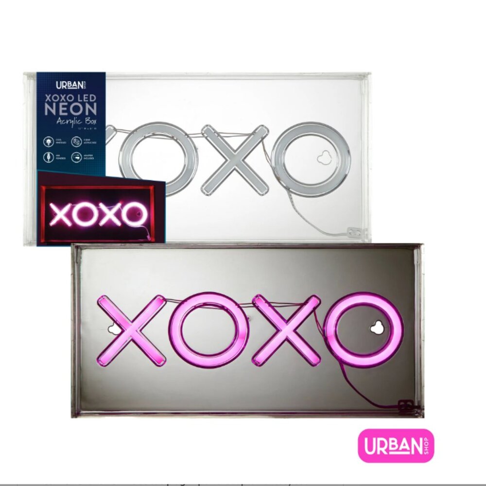 Urban Shop XOXO LED Neon Translucent Box